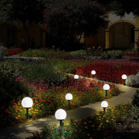 Luces solares de jardín - Set de 3 luces LED impermeables, elegante iluminación para exteriores
