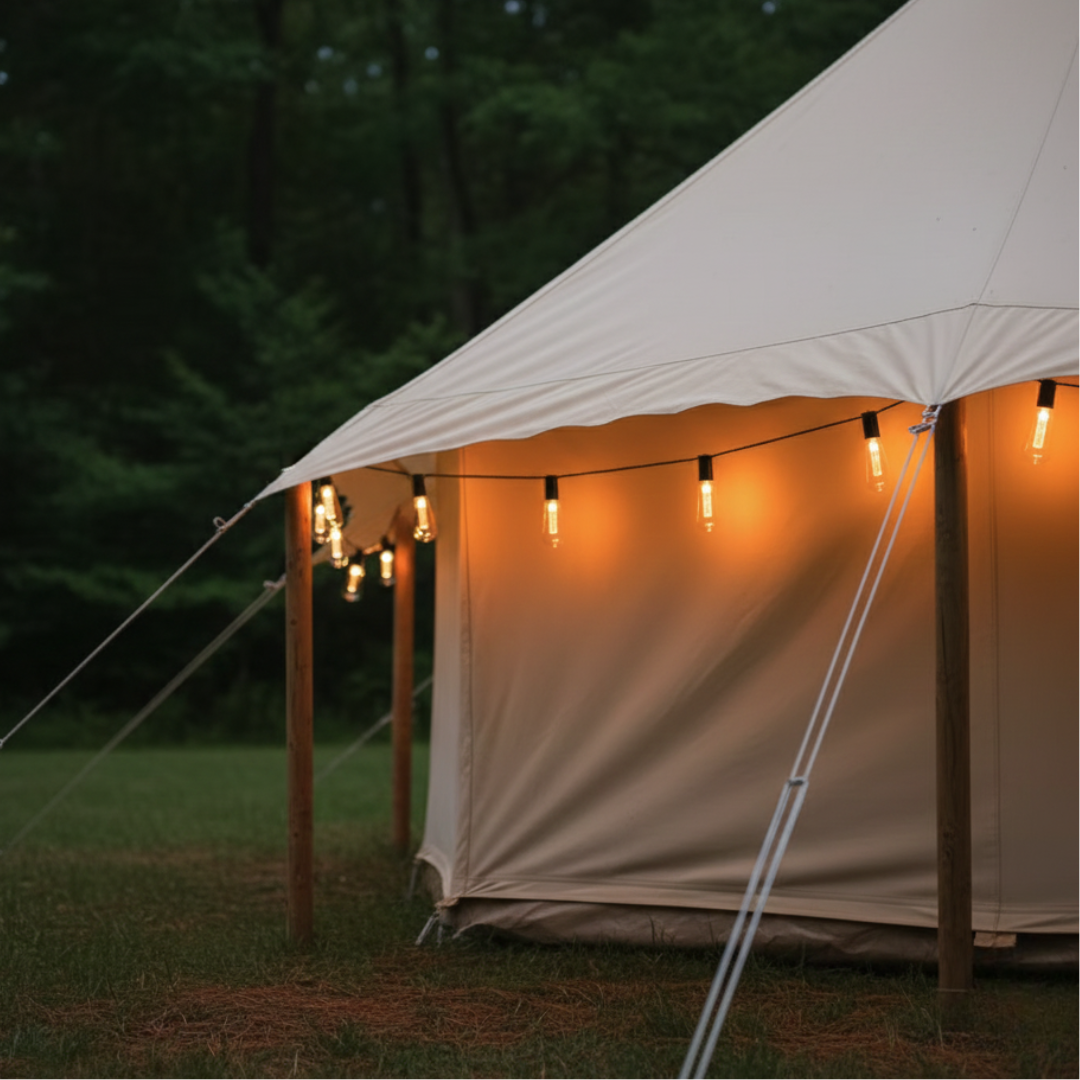 Solar-Powered Outdoor String Lights with Edison Bulbs for Camping, Patio & Garden – 33 ft Waterproof LED Decor