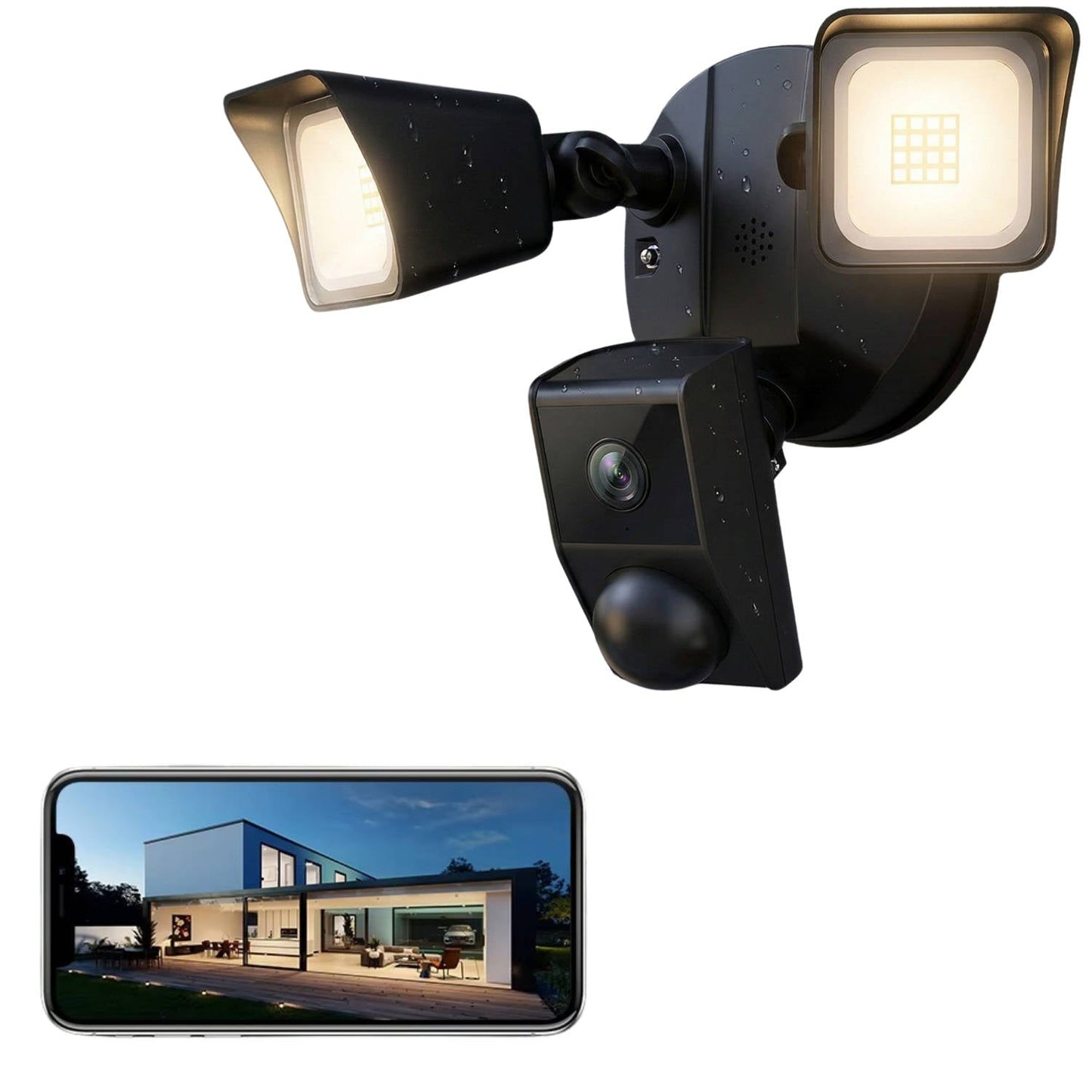 Brillante luz de seguridad LED con cámara y detección de movimiento