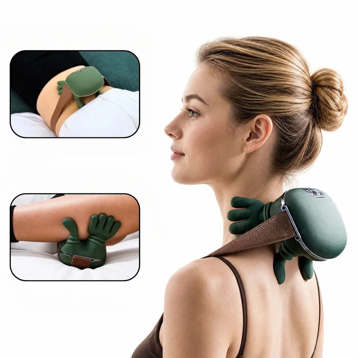 Electric Shiatsu Neck Massager with Heat for Shoulders and Trapezius – Hands-Free Kneading Relief for Office Workers, Gamers, and Home Relax