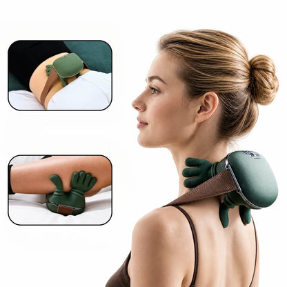 Electric Shiatsu Neck Massager with Heat for Shoulders and Trapezius – Hands-Free Kneading Relief for Office Workers, Gamers, and Home Relax