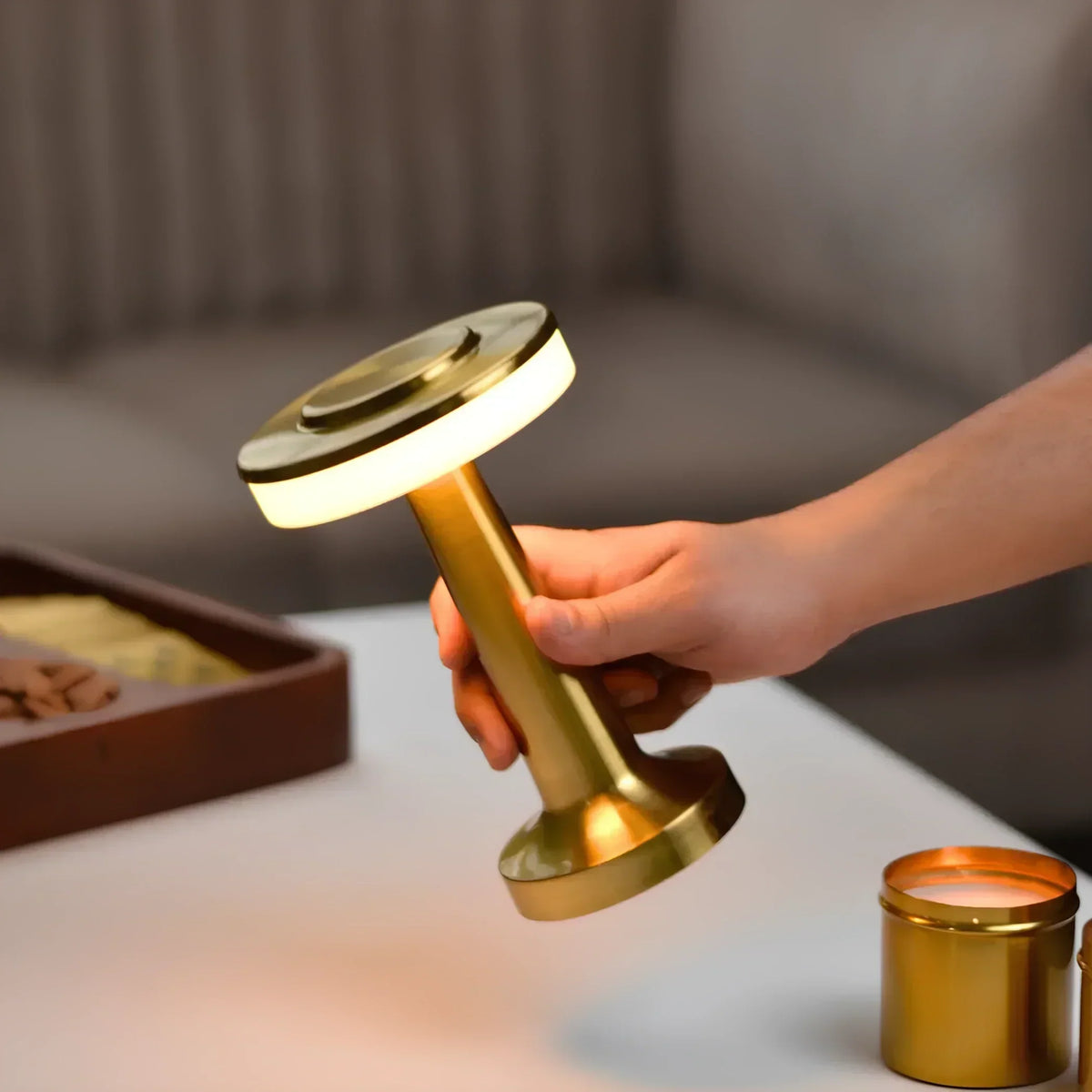 Cordless LED Accent Lamp with Dimming & Color Temperature Control for Bedrooms, Restaurants & Living Rooms