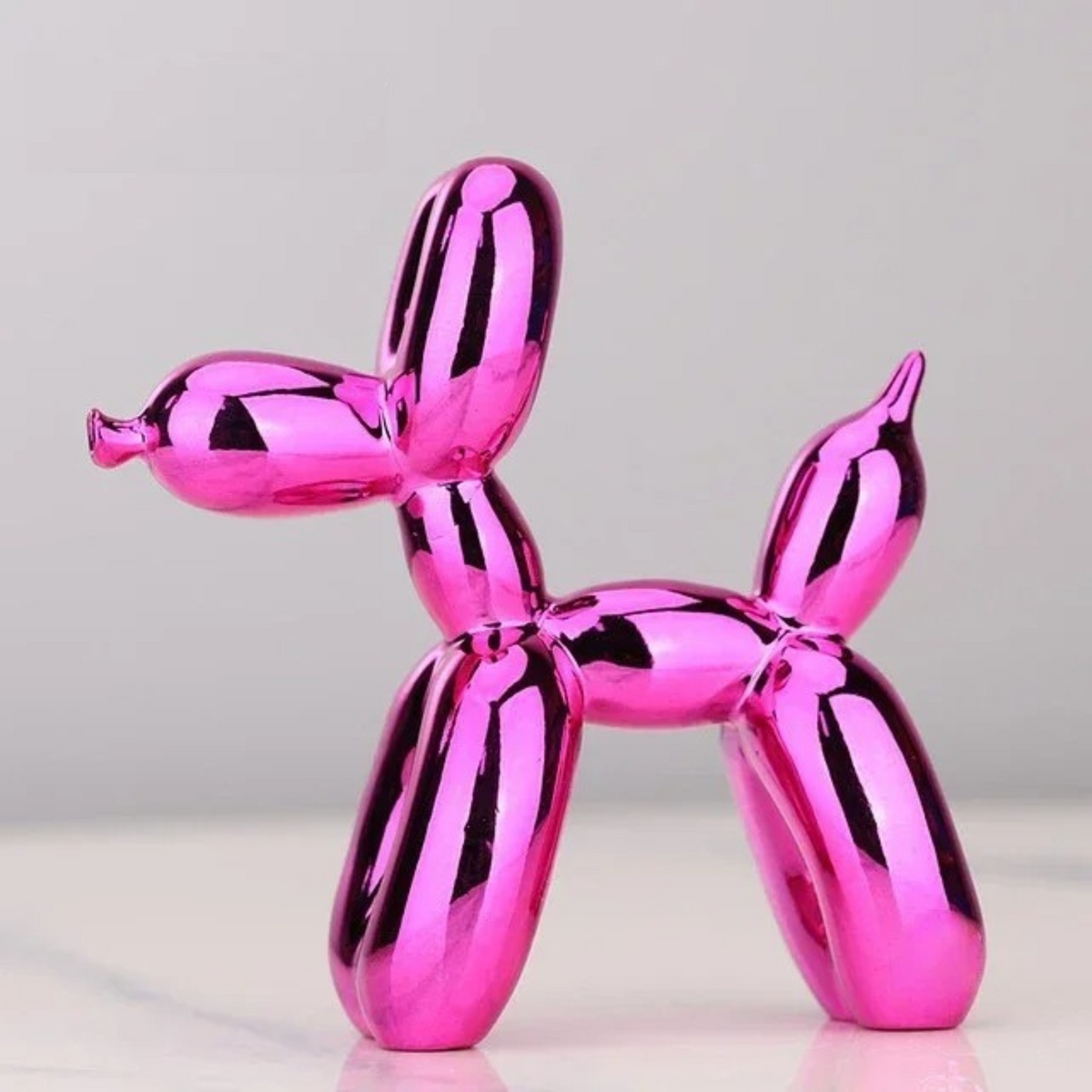 Glossy Resin Pup Figurine 9.8 Inches Indoor Shelf Ornament Contemporary Home Accent Tabletop Gallery-Inspired Desk Accessory for Modern Home