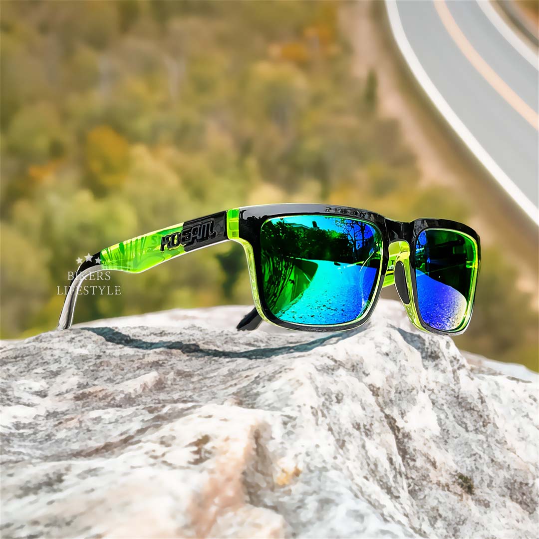 Wraparound Sport Sunglasses Polarized UV400 Shield for Men Women Motorcycle Cycling Driving Outdoor Activities Lightweight Shatterproof Lens