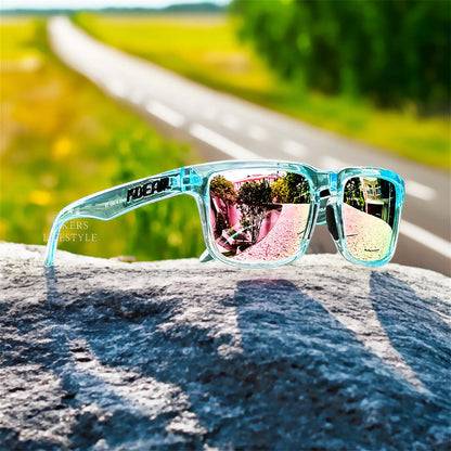 Wraparound Sport Sunglasses Polarized UV400 Shield for Men Women Motorcycle Cycling Driving Outdoor Activities Lightweight Shatterproof Lens