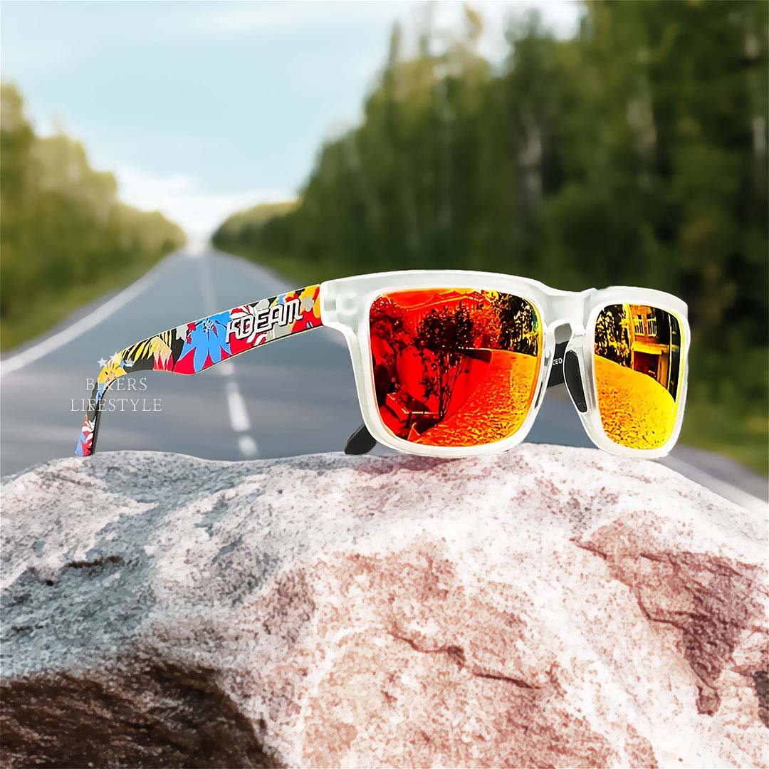 Wraparound Sport Sunglasses Polarized UV400 Shield for Men Women Motorcycle Cycling Driving Outdoor Activities Lightweight Shatterproof Lens
