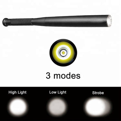 LED Flashlight Bat Shaped, Aluminum Alloy Torch Light with 3 Lighting Modes for Self Defense and Emergency