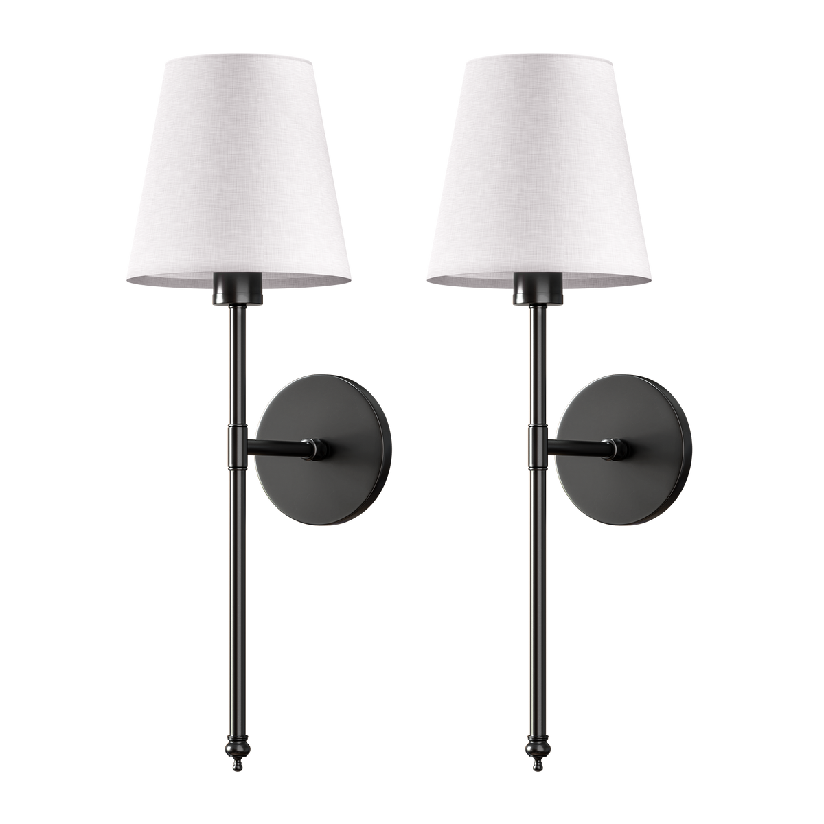 Remote Control Wall Sconce Set of 2 Gold 20 Inch Wireless Reading Light for Bedroom Living Room Adjustable Brightness Battery Operated Fabri