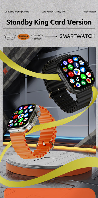 Reloj inteligente | Pantalla táctil 4G LTE con cámara giratoria y batería de larga duración | Rastreador de actividad física versátil para actividades diarias