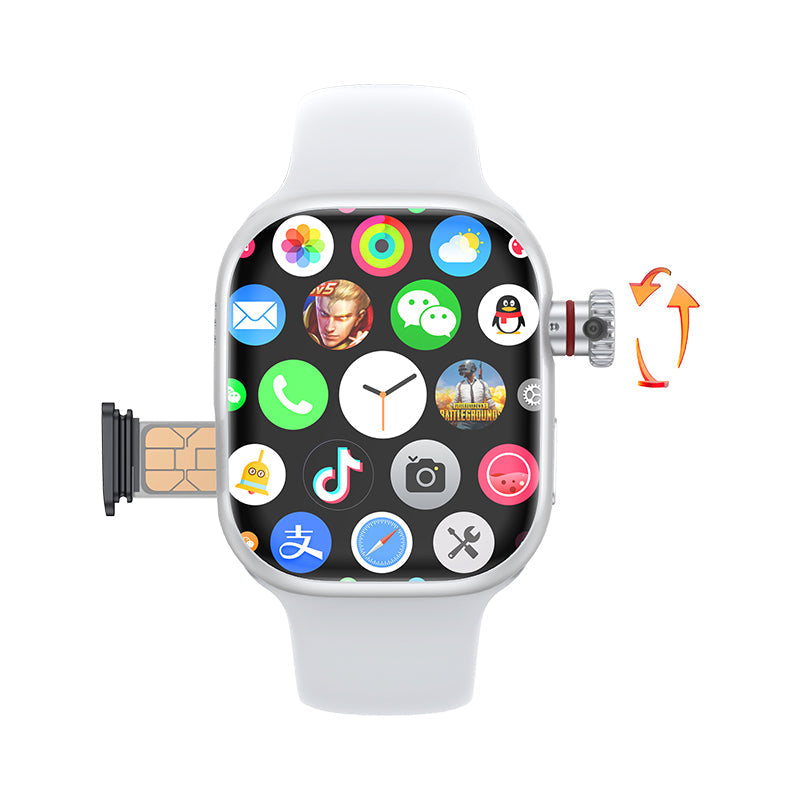 Android Smart Watch 4G with Retractable Camera, AMOLED Smartwatch with SIM Card Slot for Calls, WiFi Watch Phone