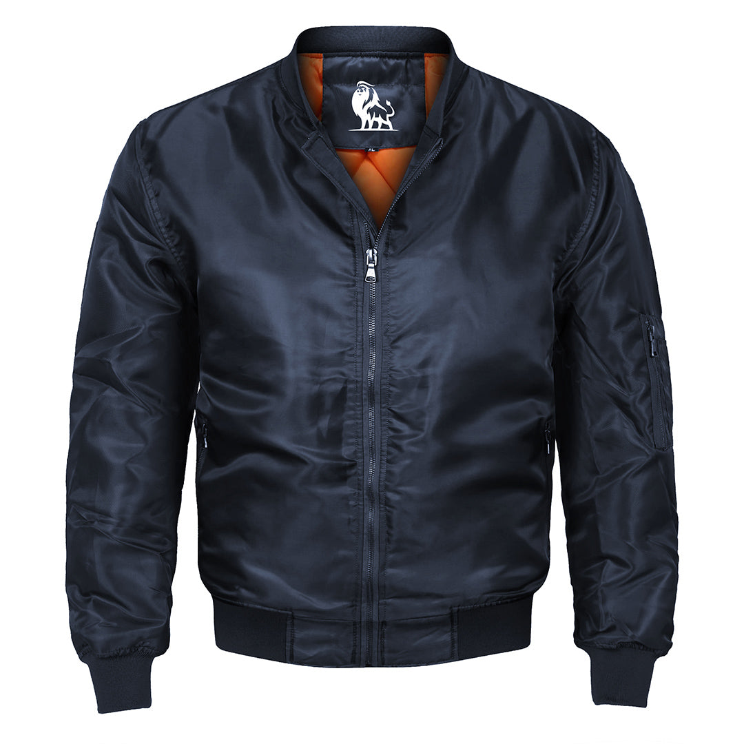 Men's Water-Resistant Polyester Bomber Jacket with Scratch-Proof Coating for Everyday Wear