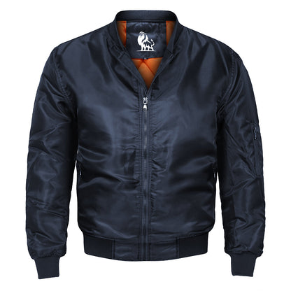 Men's Water-Resistant Polyester Bomber Jacket with Scratch-Proof Coating for Everyday Wear