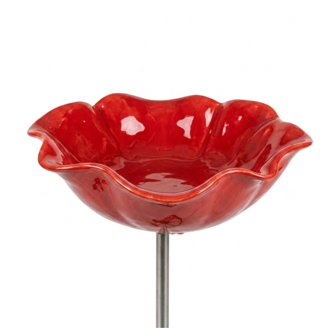 Flower-Shaped Bird Bath & Bee Watering Station Garden Stake for Hummingbirds Butterflies Pollinators Backyard Decor
