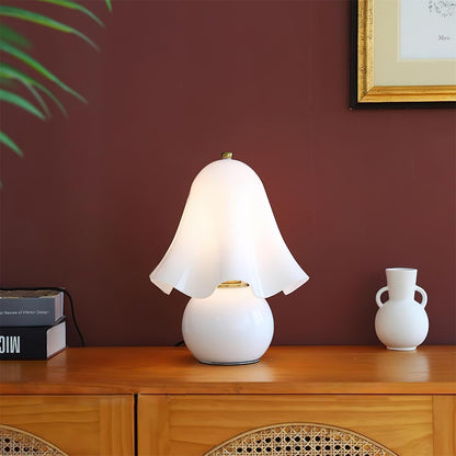 Artisan Glass Desk Lamp 12.6 Inches Tall With Sculpted Shade For Bedroom Office Nightstand Ambient Glow Multicolor Choices Contemporary Styl