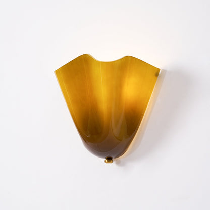 Dual-Socket Sconce Light with Textured Glass Shade in Warm Tones for Entryways & Powder Rooms