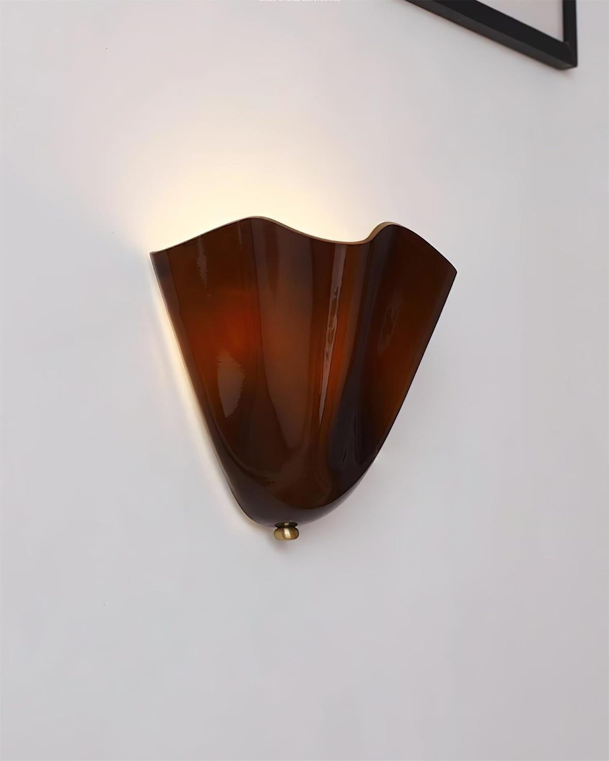 Hand-Blown Glass Wall Sconce 11 in Wide Petal Shade Lighting Fixture Bedroom Hallway Ambient Light E26 Base 110-120V Dual Bulb Decorative Mo