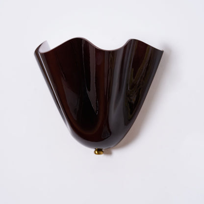 Hand-Blown Glass Wall Sconce 11 in Wide Petal Shade Lighting Fixture Bedroom Hallway Ambient Light E26 Base 110-120V Dual Bulb Decorative Mo