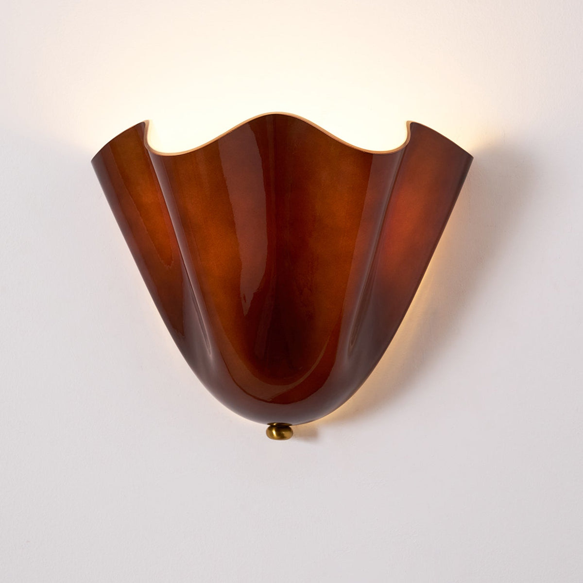 Dual-Socket Sconce Light with Textured Glass Shade in Warm Tones for Entryways & Powder Rooms