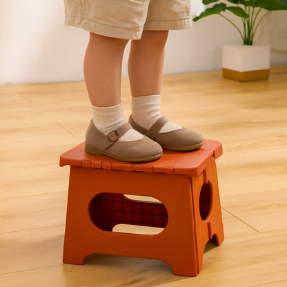 Versatile Folding Step Stool | Lightweight Plastic Design with Portable Handle for Easy Reach