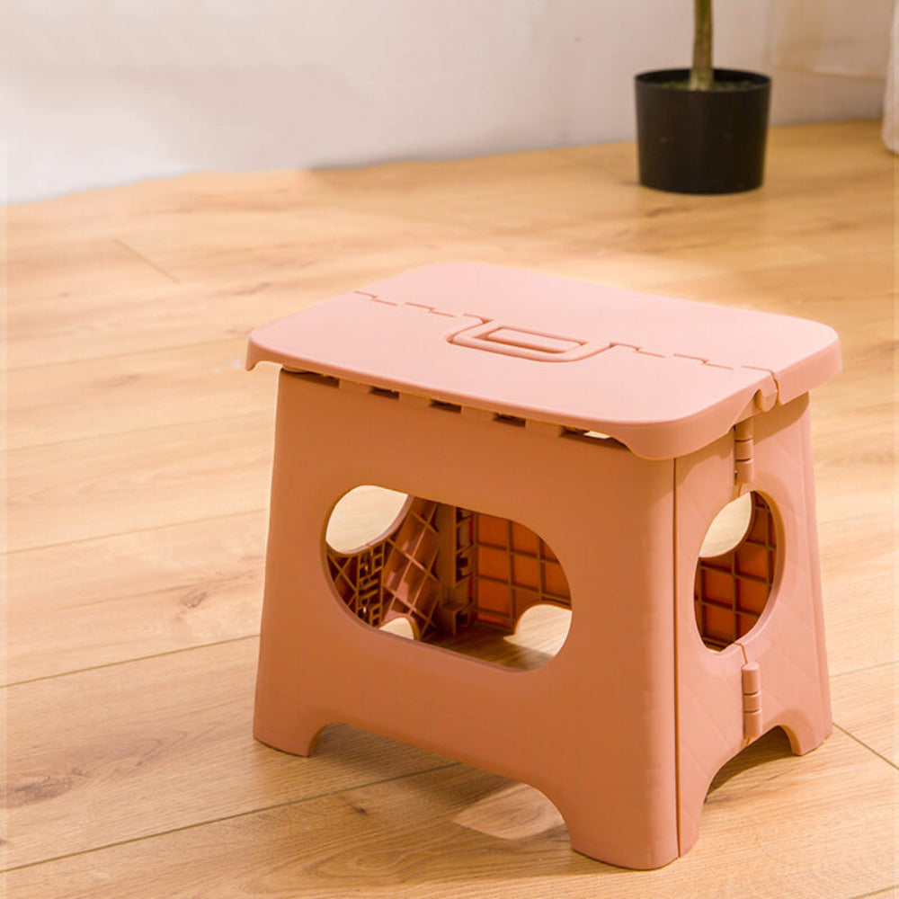 Versatile Folding Step Stool | Lightweight Plastic Design with Portable Handle for Easy Reach