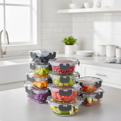 Versatile Glass Food Storage Containers Set with Airtight Lids for Meal Prep