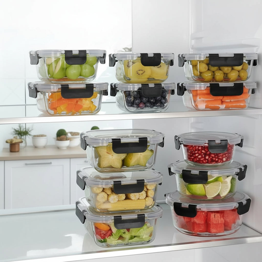 Versatile Glass Food Storage Containers Set with Airtight Lids for Meal Prep