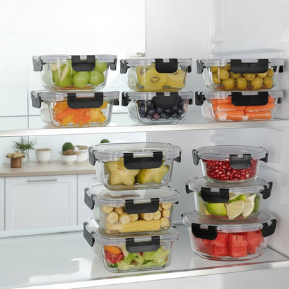 Versatile Glass Food Storage Containers Set with Airtight Lids for Meal Prep