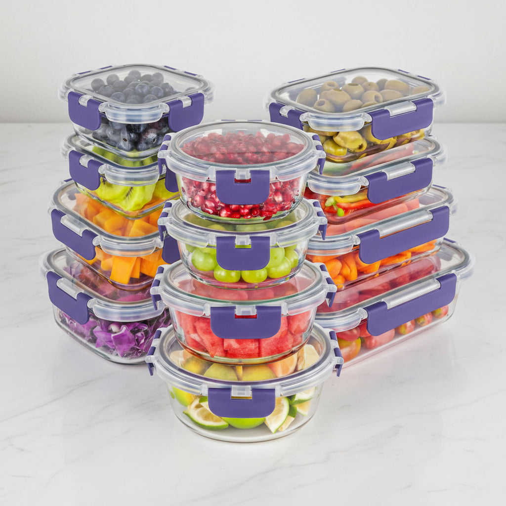 Versatile Glass Food Storage Containers Set with Airtight Lids for Meal Prep