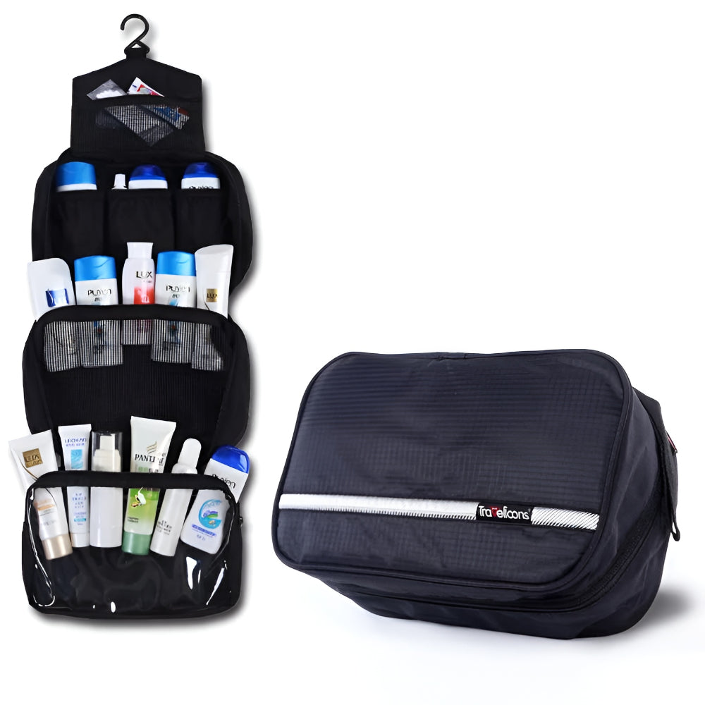 Versatile Hanging Toiletry Bag | Waterproof Dopp Kit with Smart Zip Pocket for Easy Travel Organization