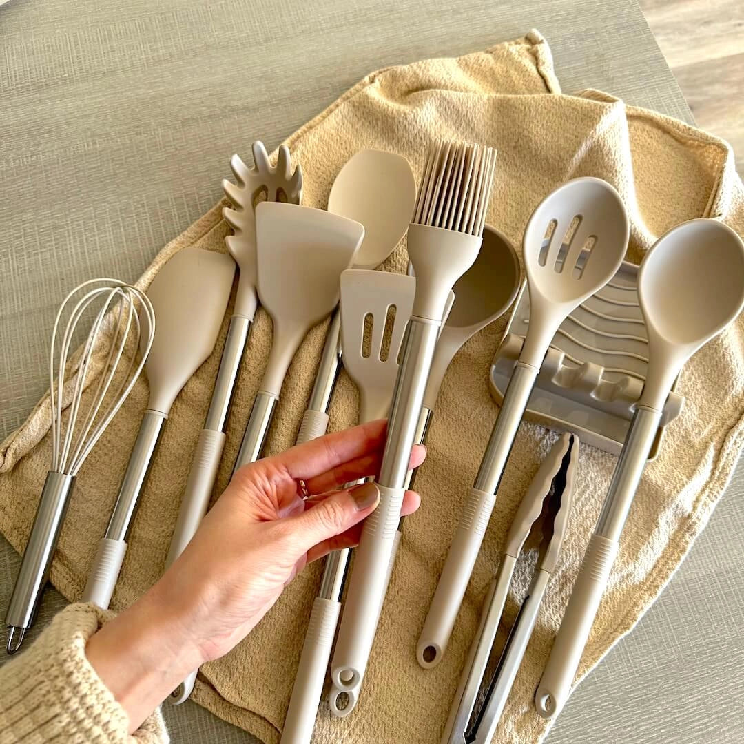 Versatile Kitchen Utensil Set | Silicone Cooking Utensils with Heat Resistance | Essential Tools for Safe Cooking