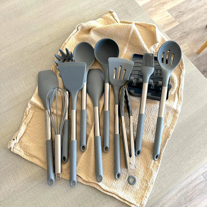 Versatile Kitchen Utensil Set | Silicone Cooking Utensils with Heat Resistance | Essential Tools for Safe Cooking