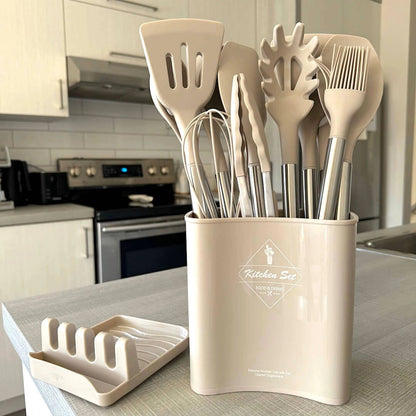 Versatile Kitchen Utensil Set | Silicone Cooking Utensils with Heat Resistance | Essential Tools for Safe Cooking