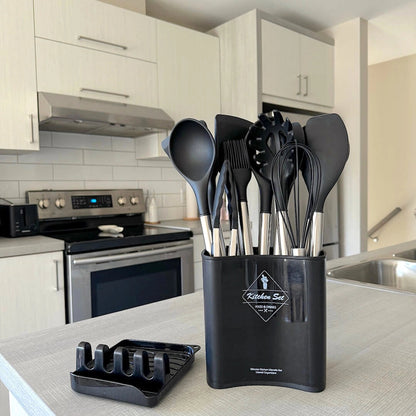 Versatile Kitchen Utensil Set | Silicone Cooking Utensils with Heat Resistance | Essential Tools for Safe Cooking