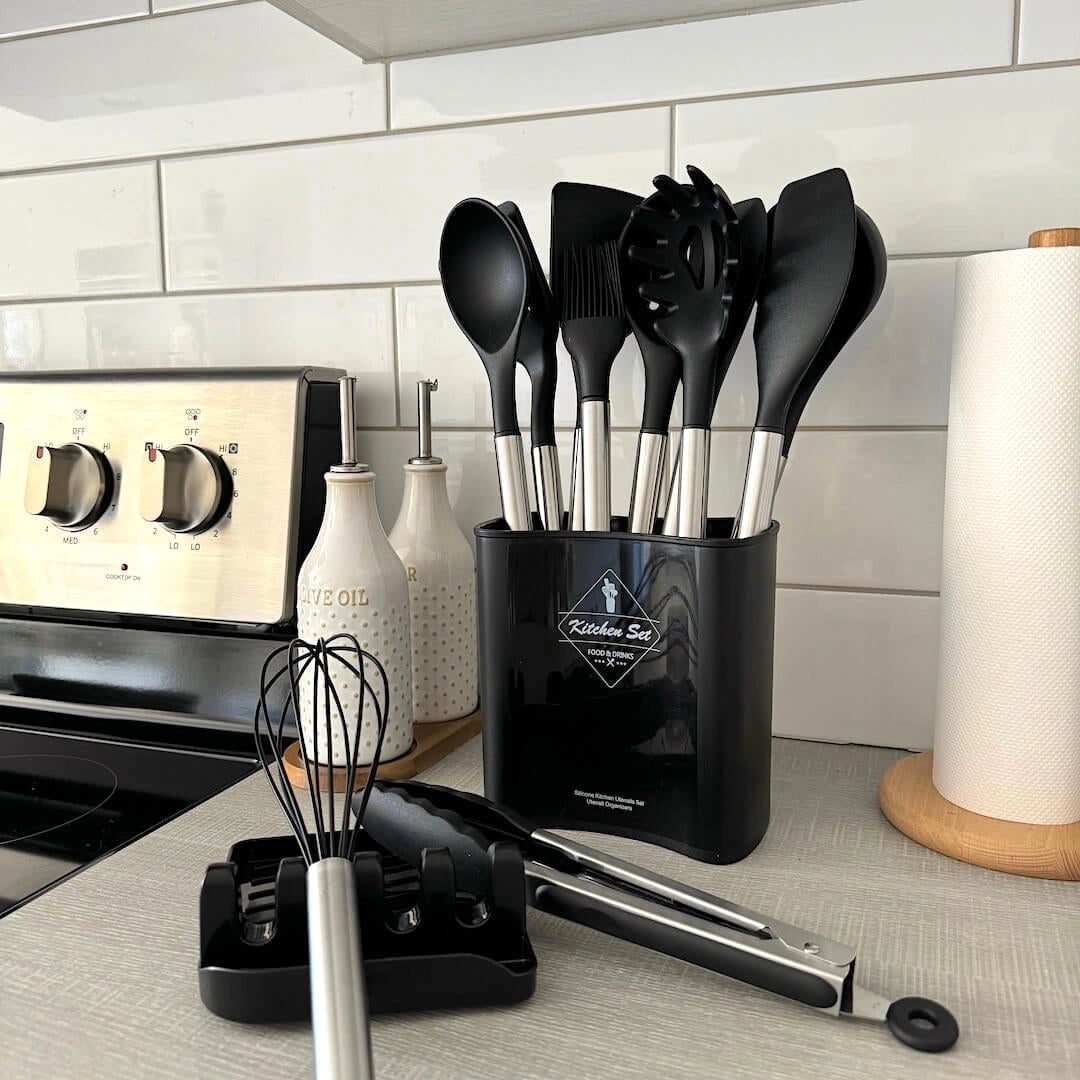 Versatile Kitchen Utensil Set | Silicone Cooking Utensils with Heat Resistance | Essential Tools for Safe Cooking