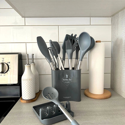 Versatile Kitchen Utensil Set | Silicone Cooking Utensils with Heat Resistance | Essential Tools for Safe Cooking