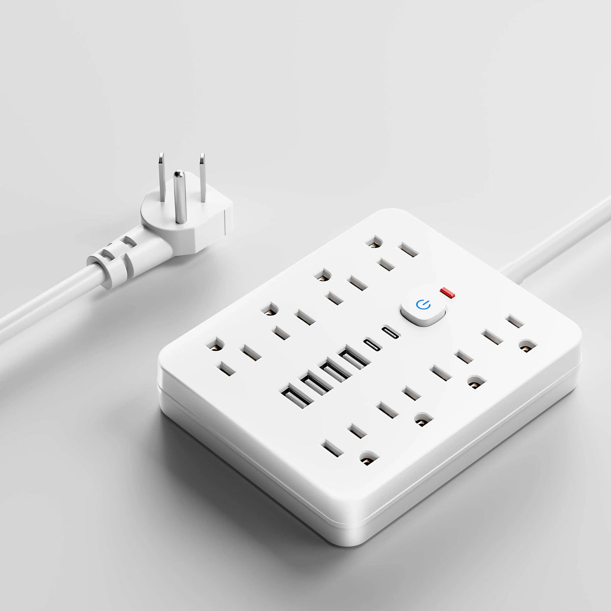 Surge Protector Power Strip with 8 AC Outlets and 4 USB Charging Ports