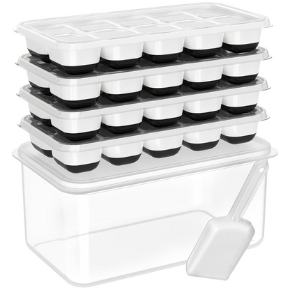 Versatile Silicone Ice Cube Trays with Storage Bin for Easy Ice Organization