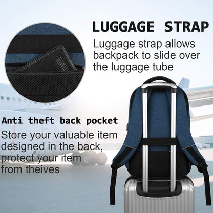 Versatile Slim Laptop Backpack with USB Charging & Anti-Theft Pocket | Water-Resistant Tech Backpack for Secure Travel