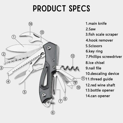 Versatile Swiss Knife | Compact Stainless Steel Tool with Multiple Functions | Essential Outdoor Companion for Adventures