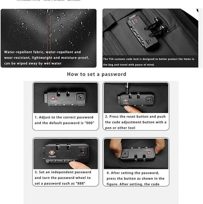 Versatile Travel Backpack | Expandable Compression Design with Anti-Theft Lock | Water-Repellent for Secure Storage