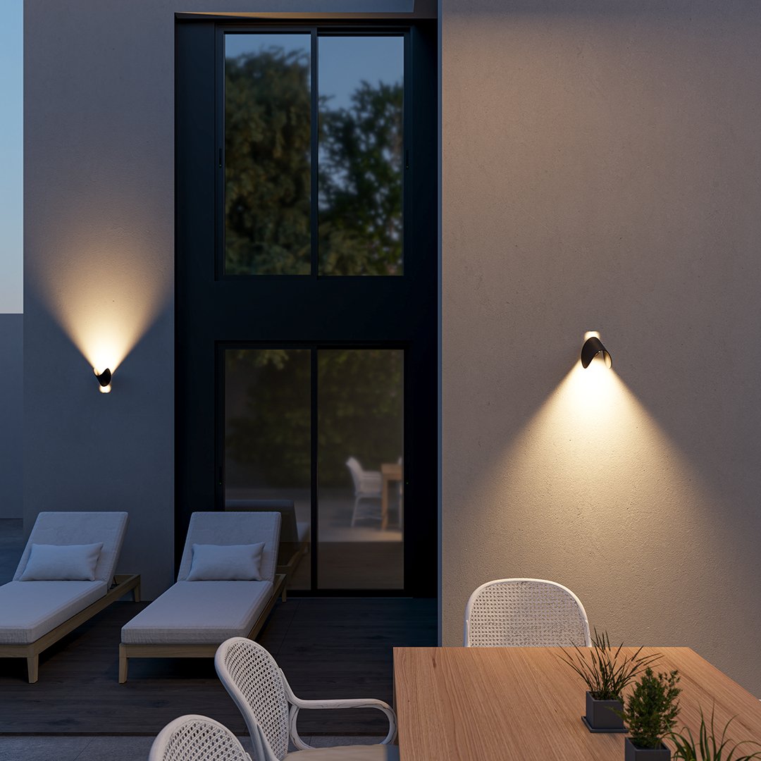 Aplique de pared LED de haz doble, aluminio blanco y negro, para interiores y exteriores, 6W, 3000K, luz cálida, para pasillo, sala de estar, dormitorio y entrada