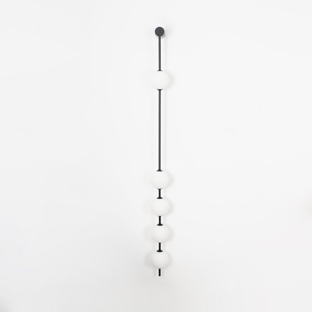 Vertical Multi-Globe LED Wall Sconce Brass Finish Adjustable Height Indoor Hallway Staircase Entry Lighting Modern Metal Glass Fixture 3-6 L