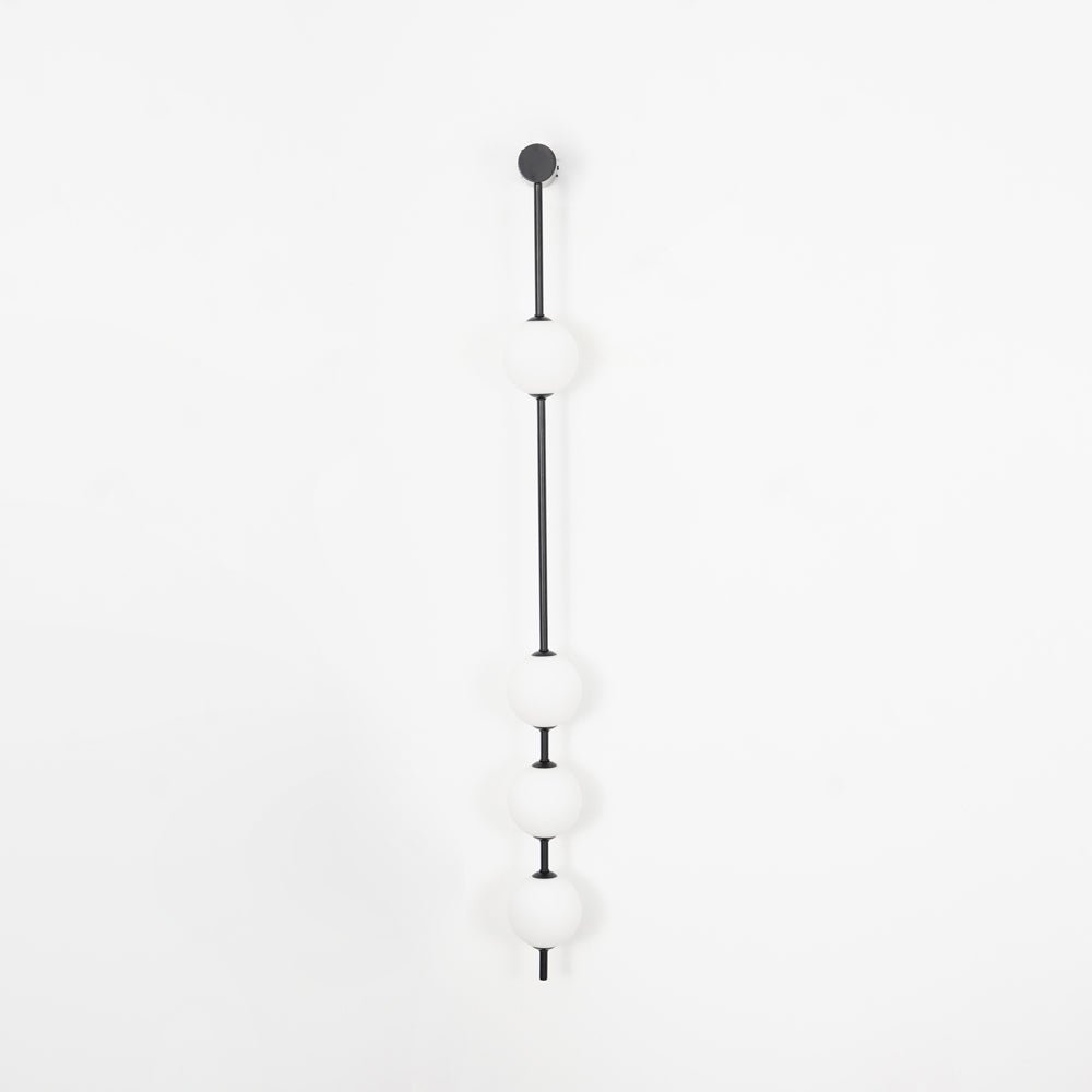 Vertical Multi-Globe LED Wall Sconce Brass Finish Adjustable Height Indoor Hallway Staircase Entry Lighting Modern Metal Glass Fixture 3-6 L