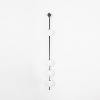 Vertical Multi-Globe LED Wall Sconce Brass Finish Adjustable Height Indoor Hallway Staircase Entry Lighting Modern Metal Glass Fixture 3-6 L
