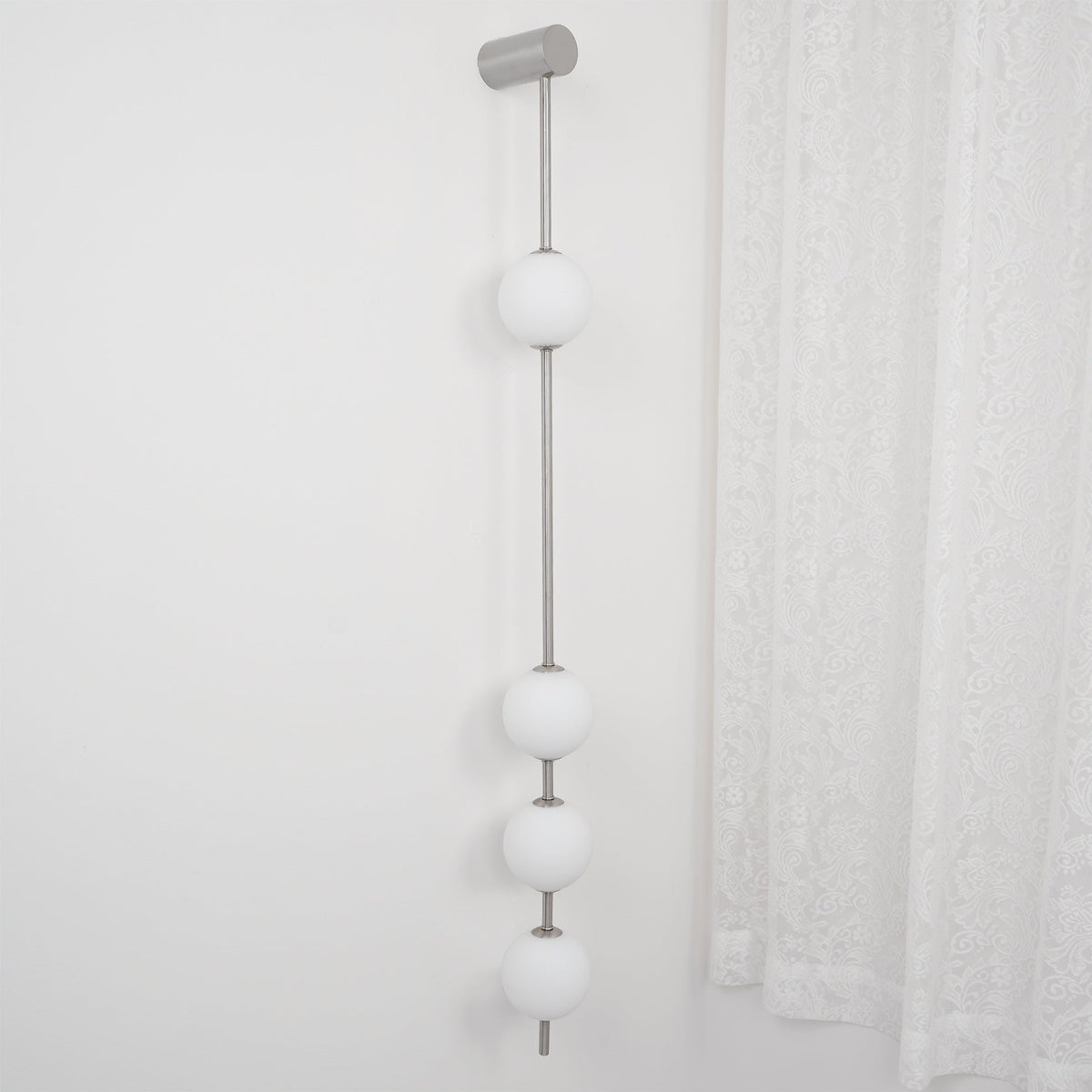 Vertical Multi-Globe LED Wall Sconce Brass Finish Adjustable Height Indoor Hallway Staircase Entry Lighting Modern Metal Glass Fixture 3-6 L