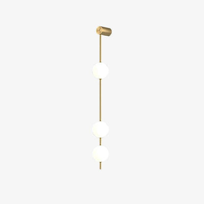 Vertical Multi-Globe LED Wall Sconce Brass Finish Adjustable Height Indoor Hallway Staircase Entry Lighting Modern Metal Glass Fixture 3-6 L
