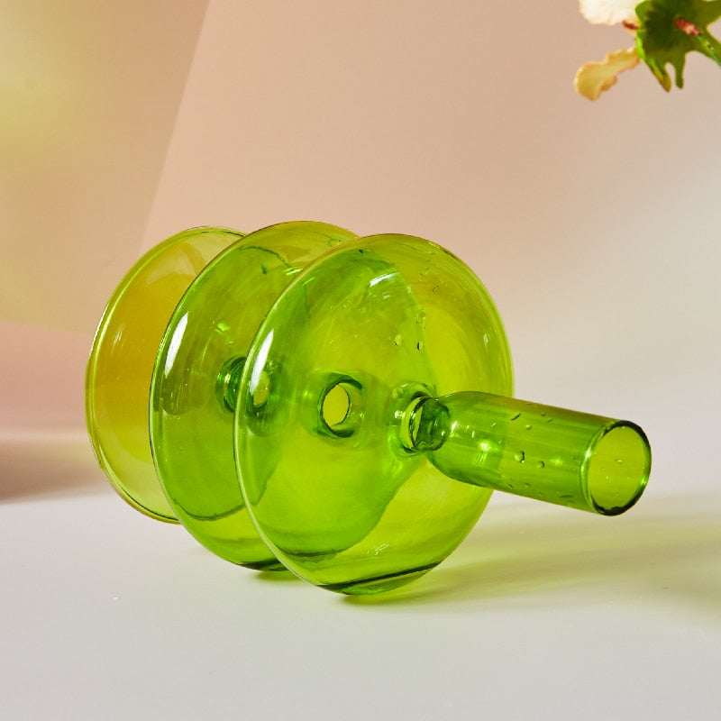 Vibrant Green Glass Candle Holders – Unique Shapes for Stylish Decor