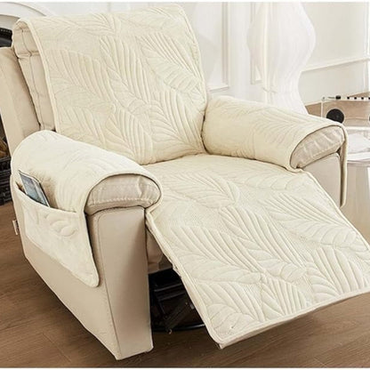 Vibrant Leaf Recliner Cover - Anti-Slip Microfibre, Universal Fit