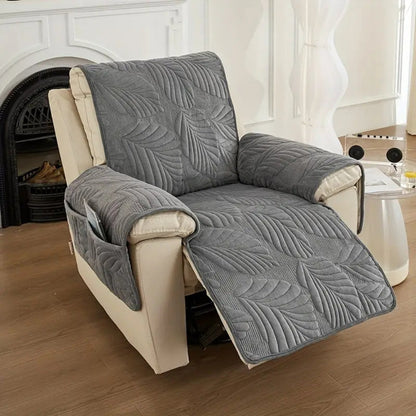 Vibrant Leaf Recliner Cover - Anti-Slip Microfibre, Universal Fit
