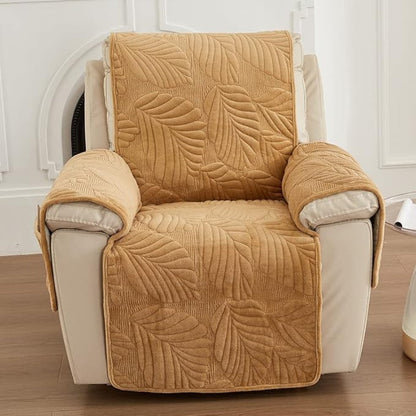 Vibrant Leaf Recliner Cover - Anti-Slip Microfibre, Universal Fit
